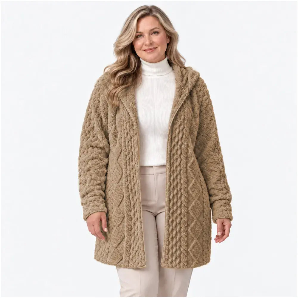 🤍 Ženski mehak plašč s kapuco za jesen in zimo 🥰 [Velikosti S–2XL]