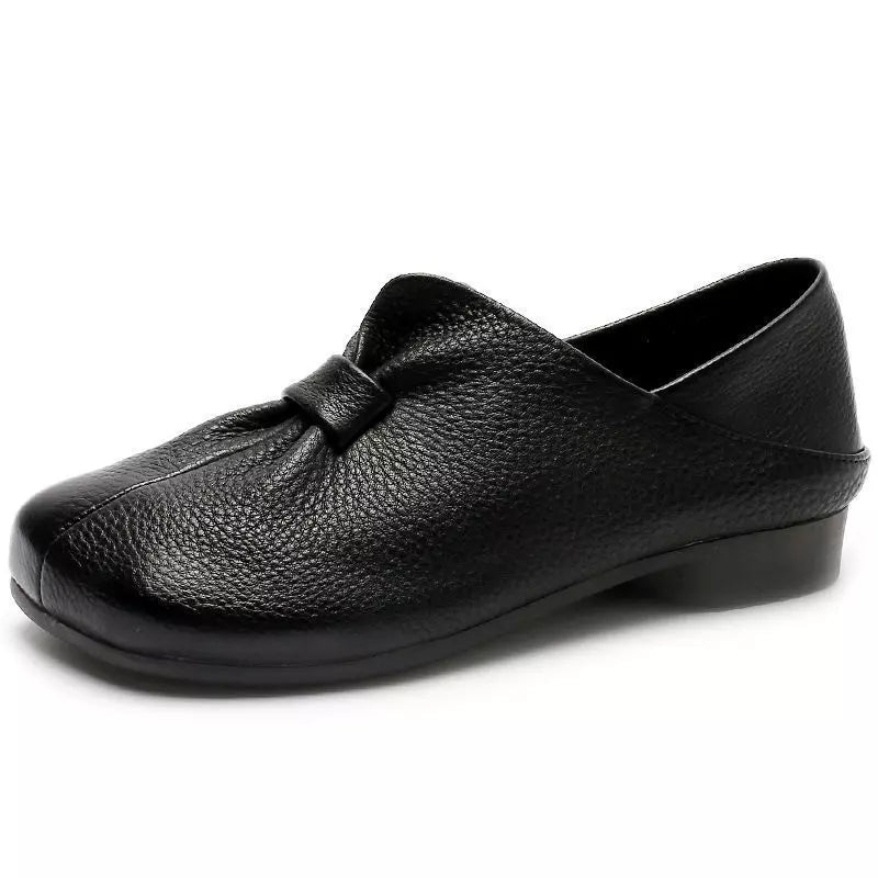 👡【35-42】Καλοκαίρι 2025 νέα μαλακά slip-on παπούτσια με φιόγκο,Υψηλής ποιότητας δέρμα αγελάδας,Απλό και εκλεπτυσμένο