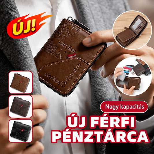 🎉 Puha, valódi bőrből készült, multifunkcionális férfi pénztárca