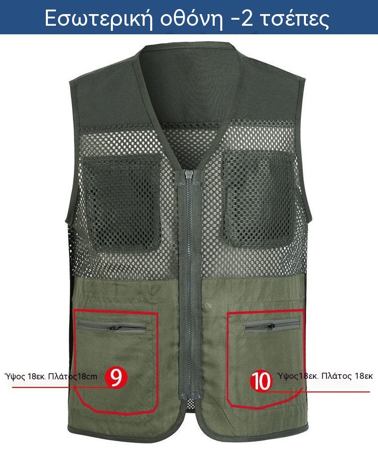 🔥【XL-4XL】Απλό λειτουργικό γιλέκο με πολλαπλές τσέπες（55-100kg）