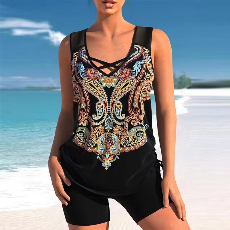 ⛱ 🩱 【S-5XL】Νέο μαγιό μπικίνι με έθνικ print του 2026, σέξι και αδυνατιστικό🌊