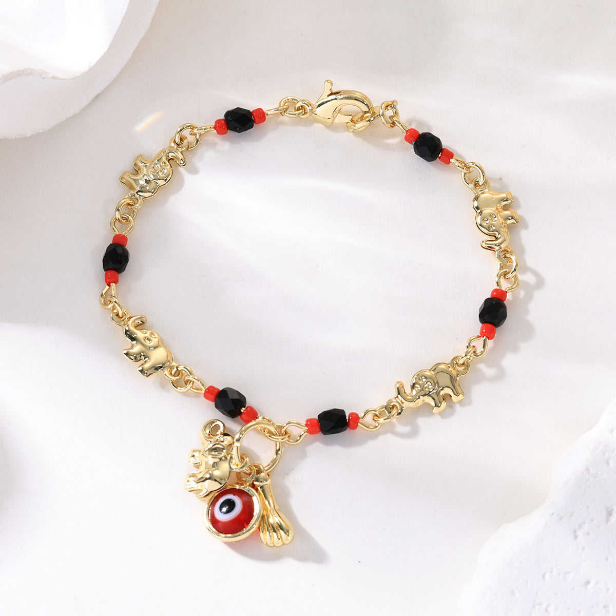 📿 ČASOVNO OMEJENA PONUDBA 50 % POPUSTA!🔥🌀 Boho zapestnica z amuletom in srečnim slonom - simbolični obeski, nastavljiva oblika, pozlata in 7 stilov ✨