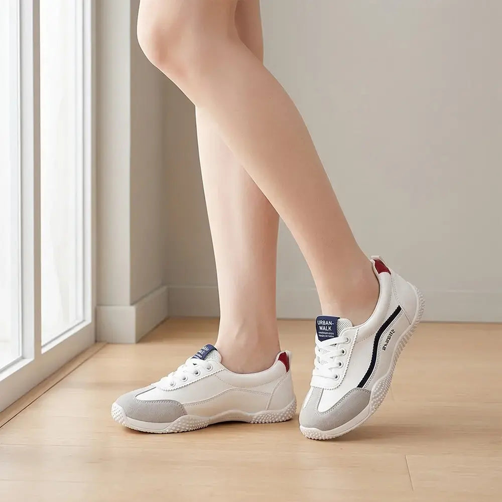 【35-40】👟Ženski športni copati z okroglim prstom v nemškem slogu – lahki, zračni, ravni, za vsak dan – klasičen bel dizajn