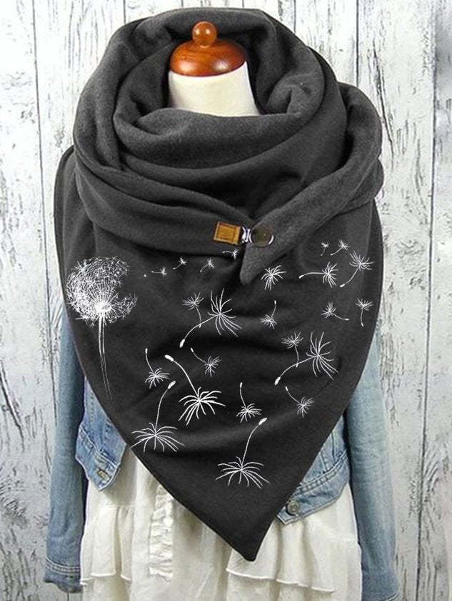 【Kup jedno drugie otrzymasz gratis】🔥Modny, klasyczny ciepły szalik turban 🔥Ciepły szalik z bawełnianym nadrukiem i guzikami