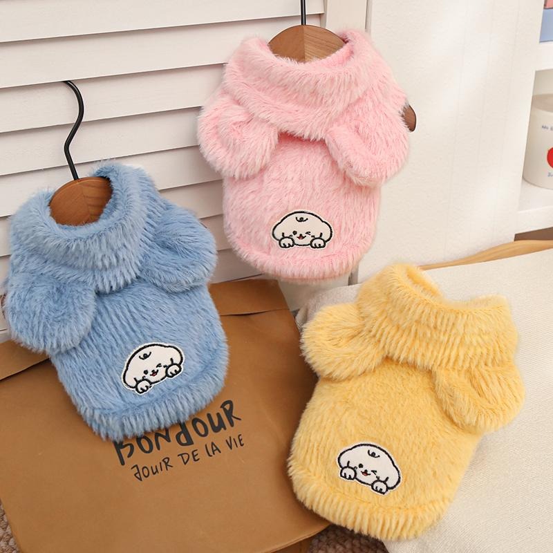 【0,5–10 kg】🧸 Ciepły płaszcz dla psa i kota – miękki, uroczy, z małymi uszkami