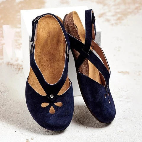 ✨👡【Oferta ograniczona】【35–43】Wysokiej jakości skórzane sandały rekreacyjne 2025 ✅ Zaokrąglony nosek ✅ Płaska podeszwa
