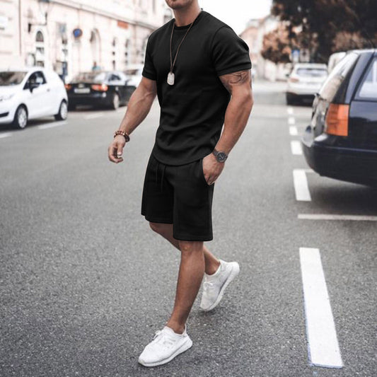 【M-5XL】Nuevo conjunto deportivo de verano para hombre (camiseta de manga corta + pantalones cortos)