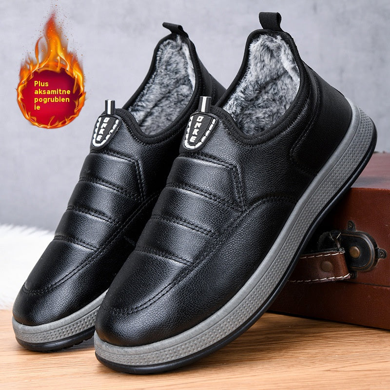 【39-44】🔥Nowe zimowe buty codzienne z polarową podszewką i grubym bawełnianym materiałem, ciepłe i wodoodporne, wsuwane buty śnieżne