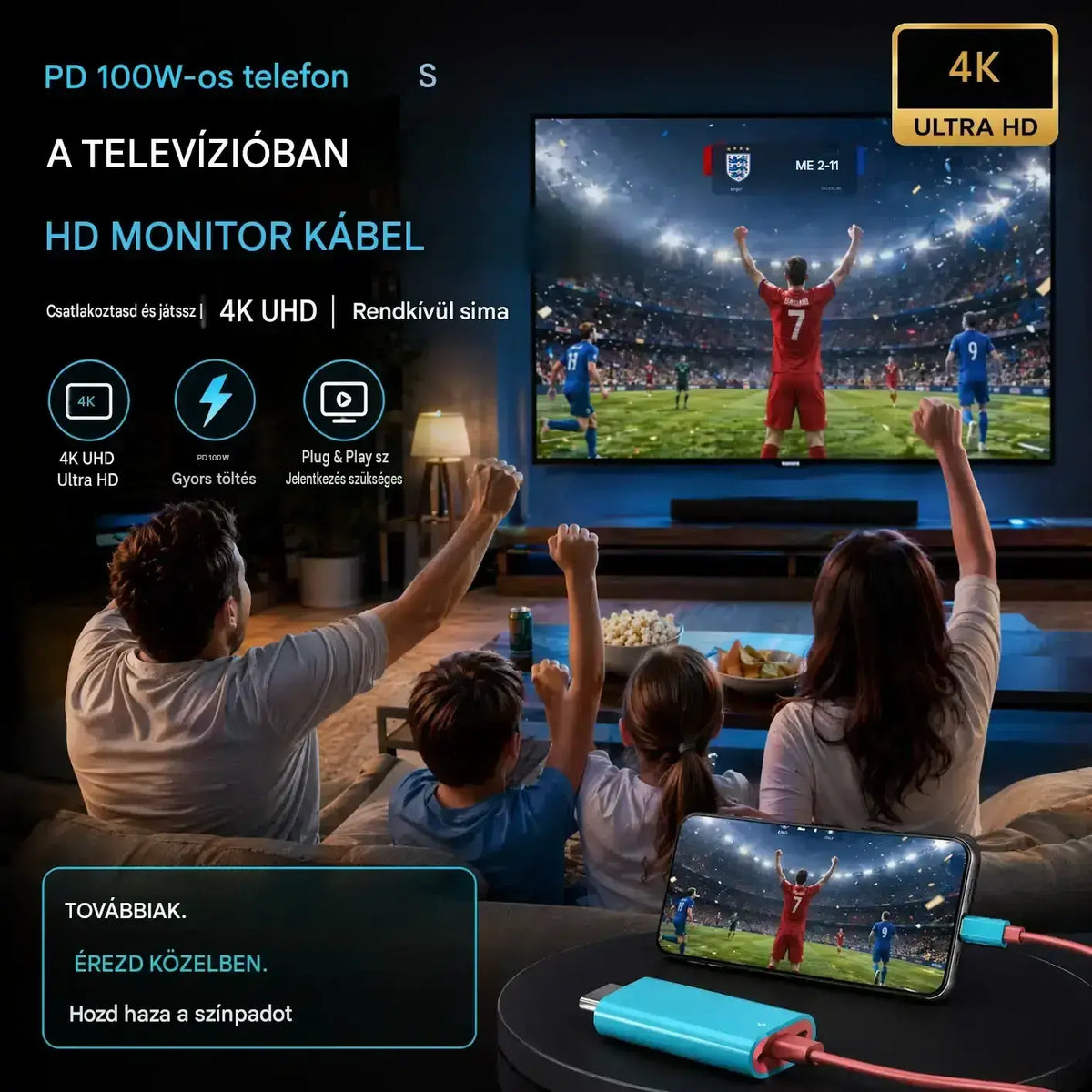 🔥 KORLÁTOZOTT IDEJŰ AJÁNLAT: 50% kedvezmény! 🔥 USB-C - HDMI adapterkábel Switchhez