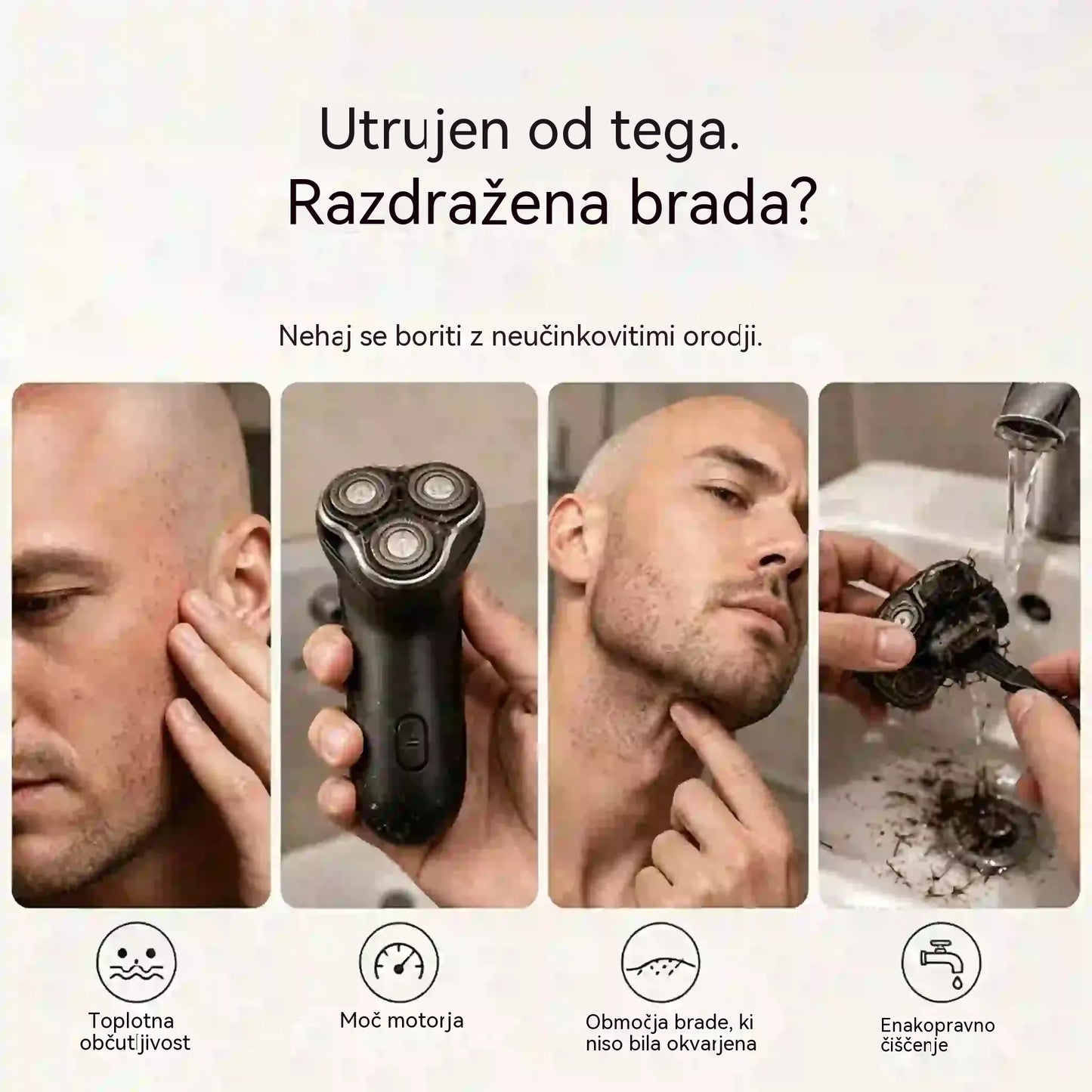 📢📢 50 % popust! ⏰ Pametni električni brivnik 2 v 1, ki brije in prirezuje brado, z digitalnim zaslonom.