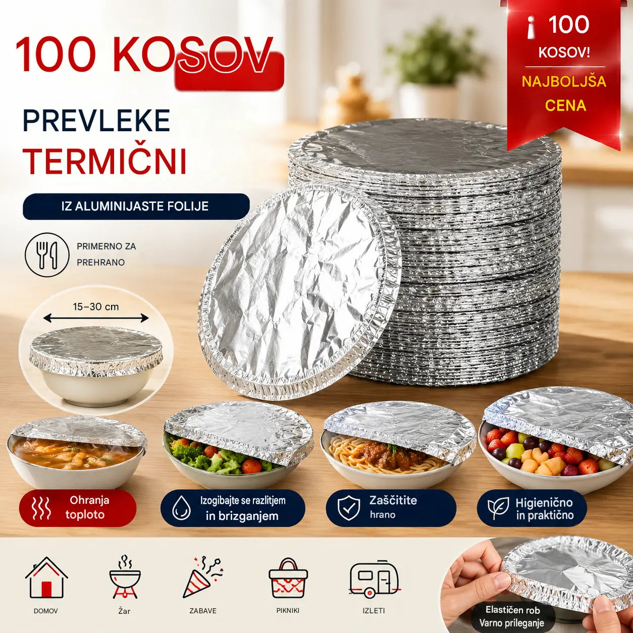 📢📢 50 % POPUST!⏰【100 kosov】 Izolacijski pokrov iz aluminijaste folije