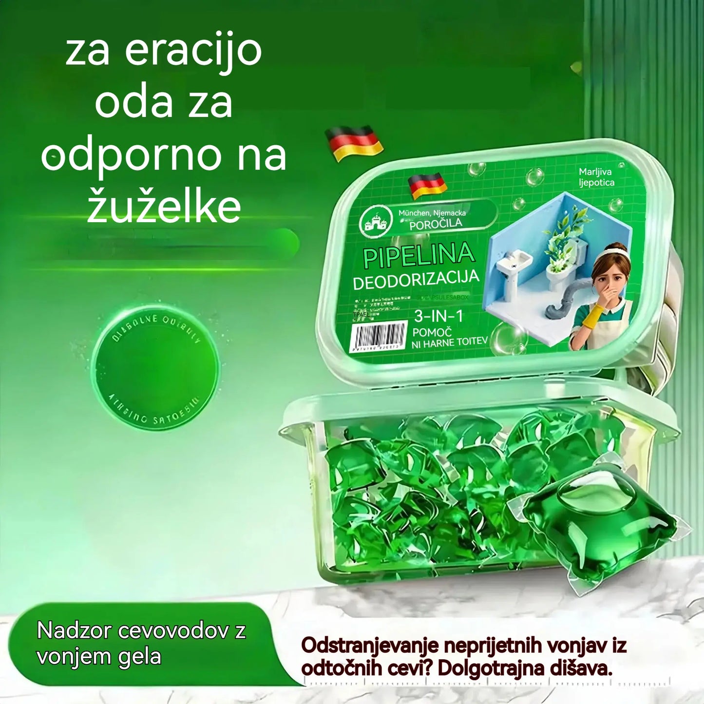 3 škatle (150 kapsul) za samo 24€ – 🔥🎉 Razprodano! 30.000 ljudi je že kupilo 🎉. Bioencimske kapsule za odstranjevanje vonjav iz kanalizacije.