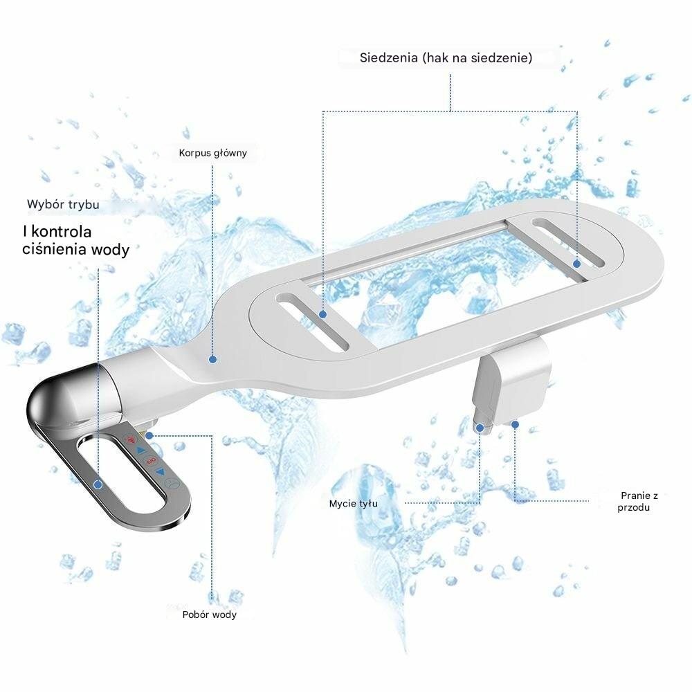 🚽💦【Żegnaj papierowi toaletowemu na zawsze! 🚽💦】Toaleta bidetowa bez prądu i z podwójną dyszą, myjka toaletowa z bidetem, higieniczny bidet z samoczyszczeniem.