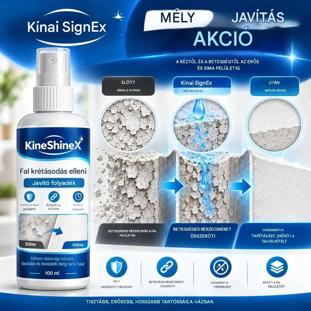 🏆100 ml + 50 ml (2 üveg)💥 Faljavító folyadék és edző — Egyetlen termékben egyesíti a hézagkitöltést, a tömítést és a megerősítést.