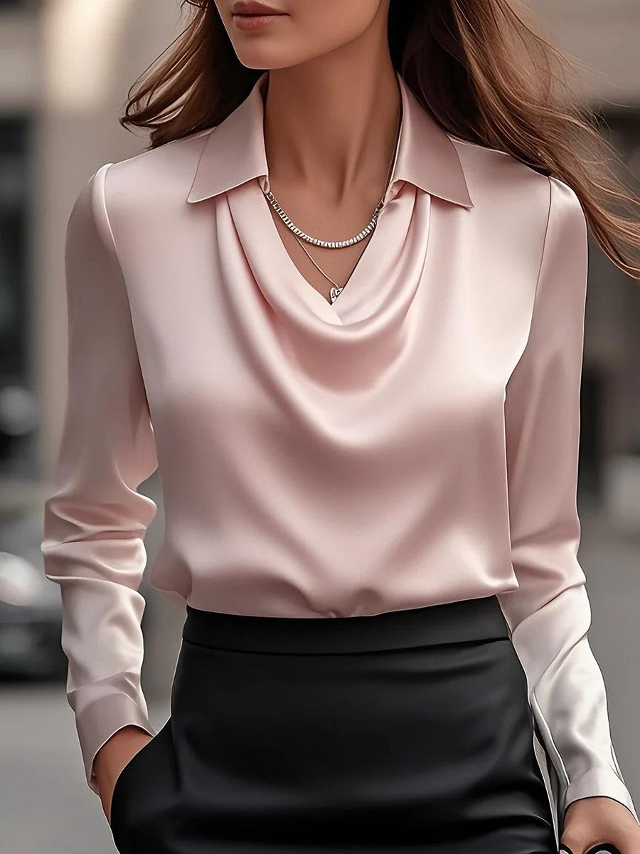 🔥🍁【Jesienna nowość】【S-3XL】🌷Nowa prosta i elegancka bluzka damska z satyny