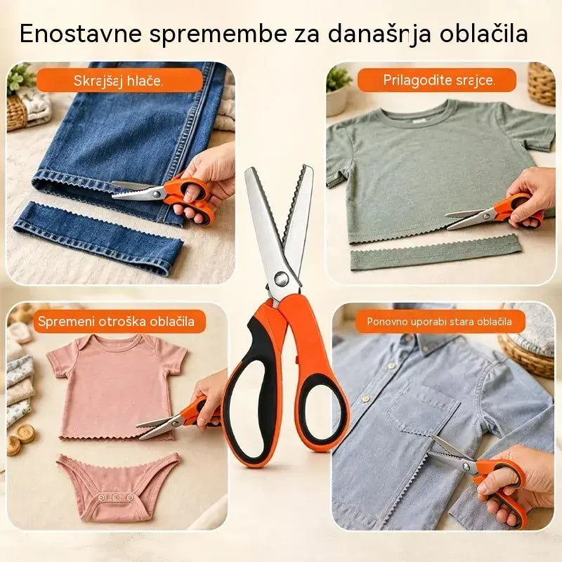 👗✂️ Šivalne škarje z okrasnimi obrobami – posebej zasnovane za cikcak in valovite reze | Popolne za blago, patchwork in DIY projekte