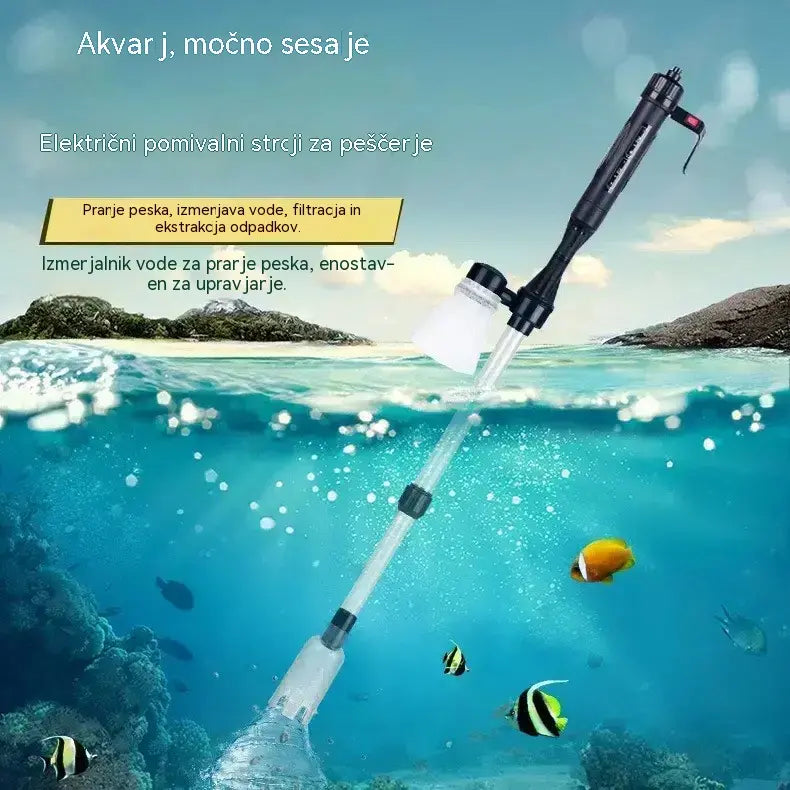 🐠 Električni čistilec akvarijske podlage: Na baterije, nastavljiva dolžina cevi, enostavno čiščenje; primeren za vse vrste akvarijev 🧹🐟