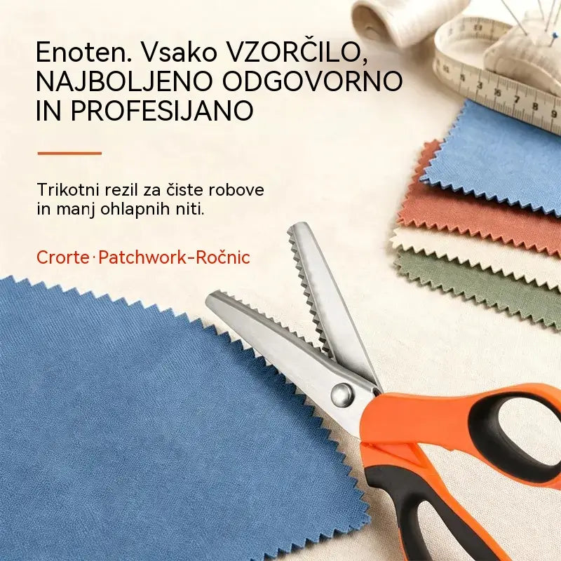 👗✂️ Šivalne škarje z okrasnimi obrobami – posebej zasnovane za cikcak in valovite reze | Popolne za blago, patchwork in DIY projekte