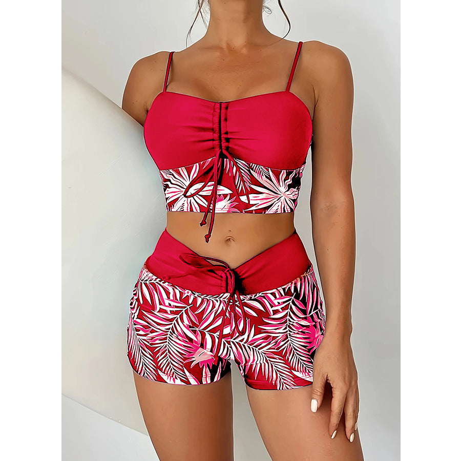 🏊‍👙🌴 Elegancki kostium kąpielowy z nadrukiem w dużym rozmiarze