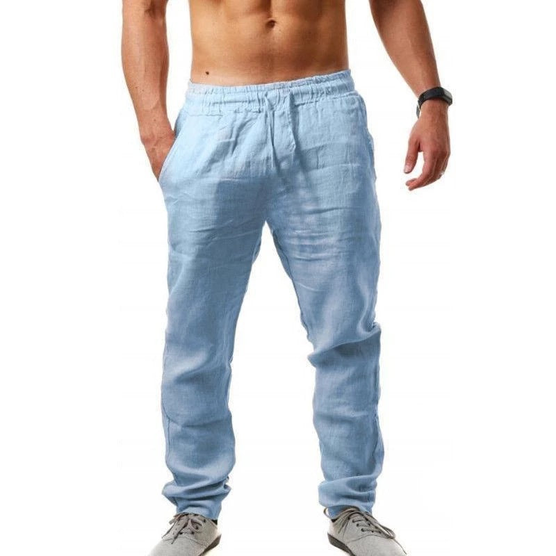 😍👖【S-4XL】💥2025 nowe letnie męskie spodnie sportowe casualowe duży rozmiar, szeroka wersja oddychającego materiału bawełnianego i lnianego