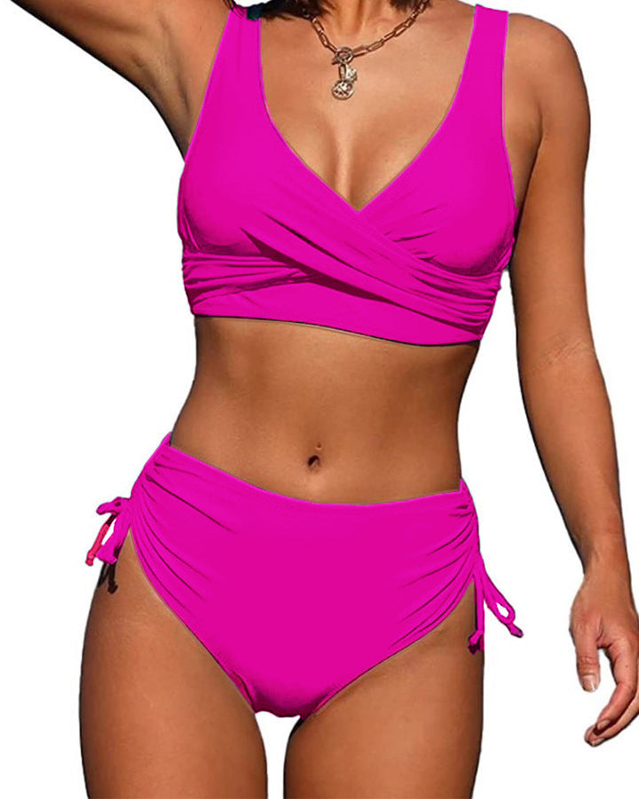 🏖️👙【Nowy produkt z rabatem】🌴【S-3XL】Nowy damski, prosty, jednolity kolor, szybkoschnący, wygodny, oddychający kostium kąpielowy bikini na lato 2025.