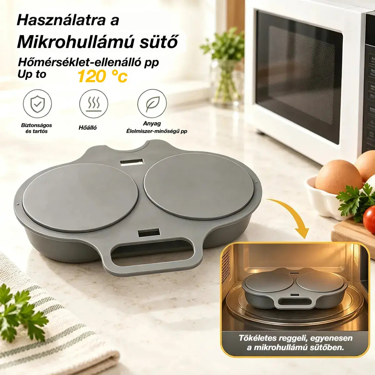 🎁2 darab 8200 Ft💥Mikrohullámú tojásfőző: dupla üregű, tapadásmentes és könnyen tisztítható.🏠