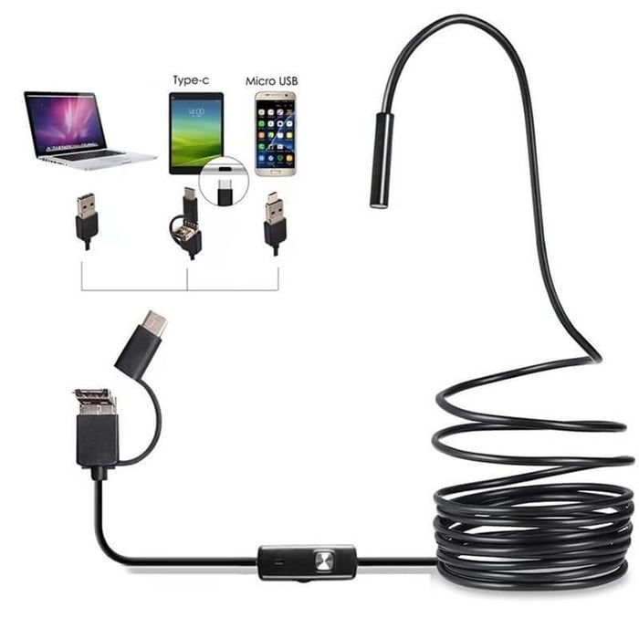 (Typ c, USB, Micro USB) Endoskop „trzy w jednym”[5M]