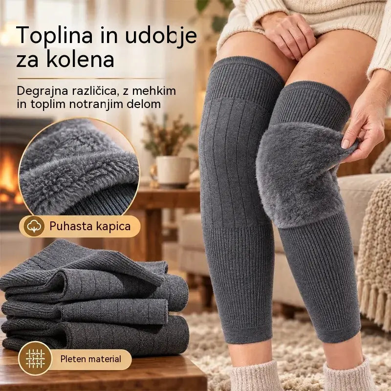 🦵 Zimske tople opornice za kolena · Zelo dolge s flis podlogo · Zagotavljajo celovitejšo zaščito za kolena in noge!