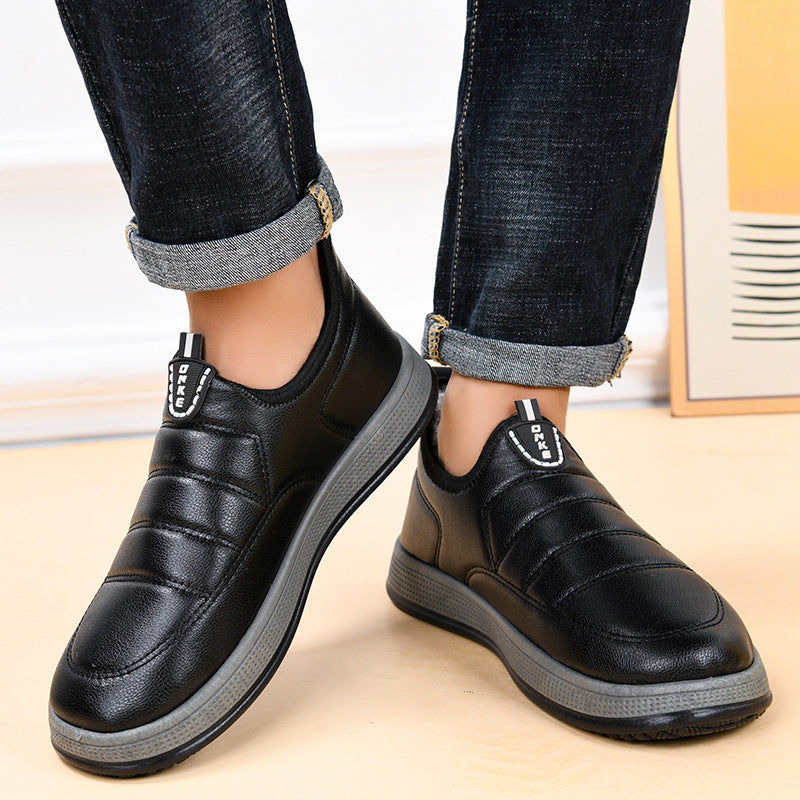 【39-44】🔥Nowe zimowe buty codzienne z polarową podszewką i grubym bawełnianym materiałem, ciepłe i wodoodporne, wsuwane buty śnieżne