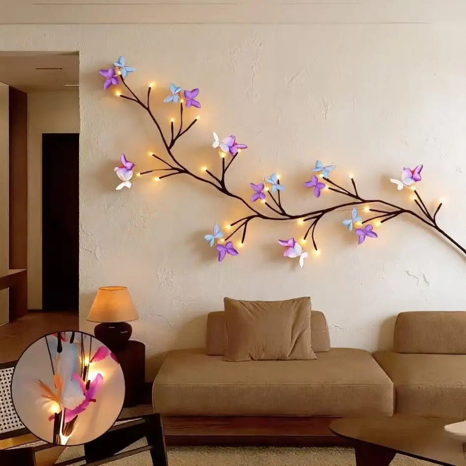 ✨ Fleksibilna LED svetilka v obliki trte v obliki metulja – Ustvarite sanjsko in toplo vzdušje v svojem domu 🦋💡