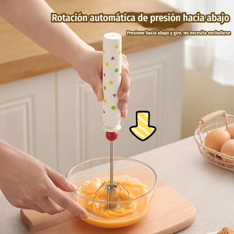 【 Conjunto de 2 piezas】🥚 Batidor semiautomático desmontable de acero inoxidable 304 ✨