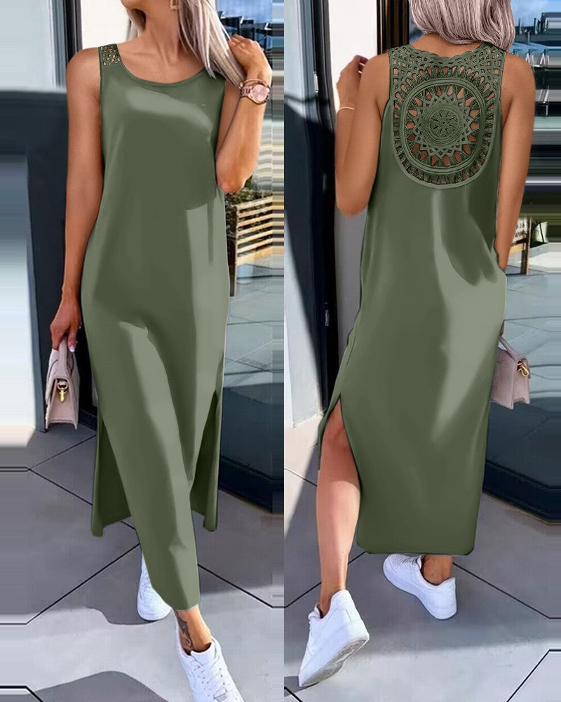 ❤✨【S-XXL】 Letnia sukienka bez rękawów z rozcięciami po bokach