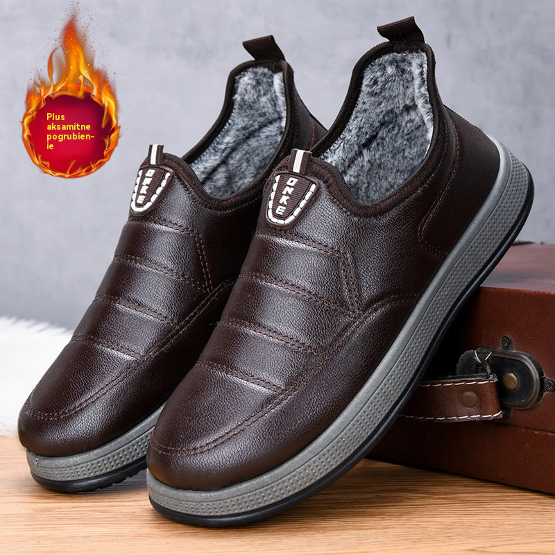 【39-44】🔥Nowe zimowe buty codzienne z polarową podszewką i grubym bawełnianym materiałem, ciepłe i wodoodporne, wsuwane buty śnieżne
