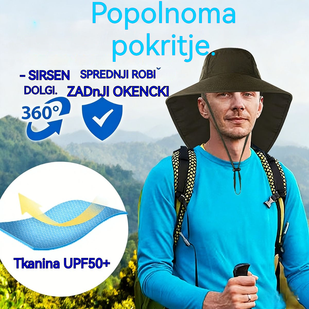 🔥【Kupite 1, dobite 1gratis】🔥2026 Univerzalni poletni ribiški klobuk za zaščito pred soncem