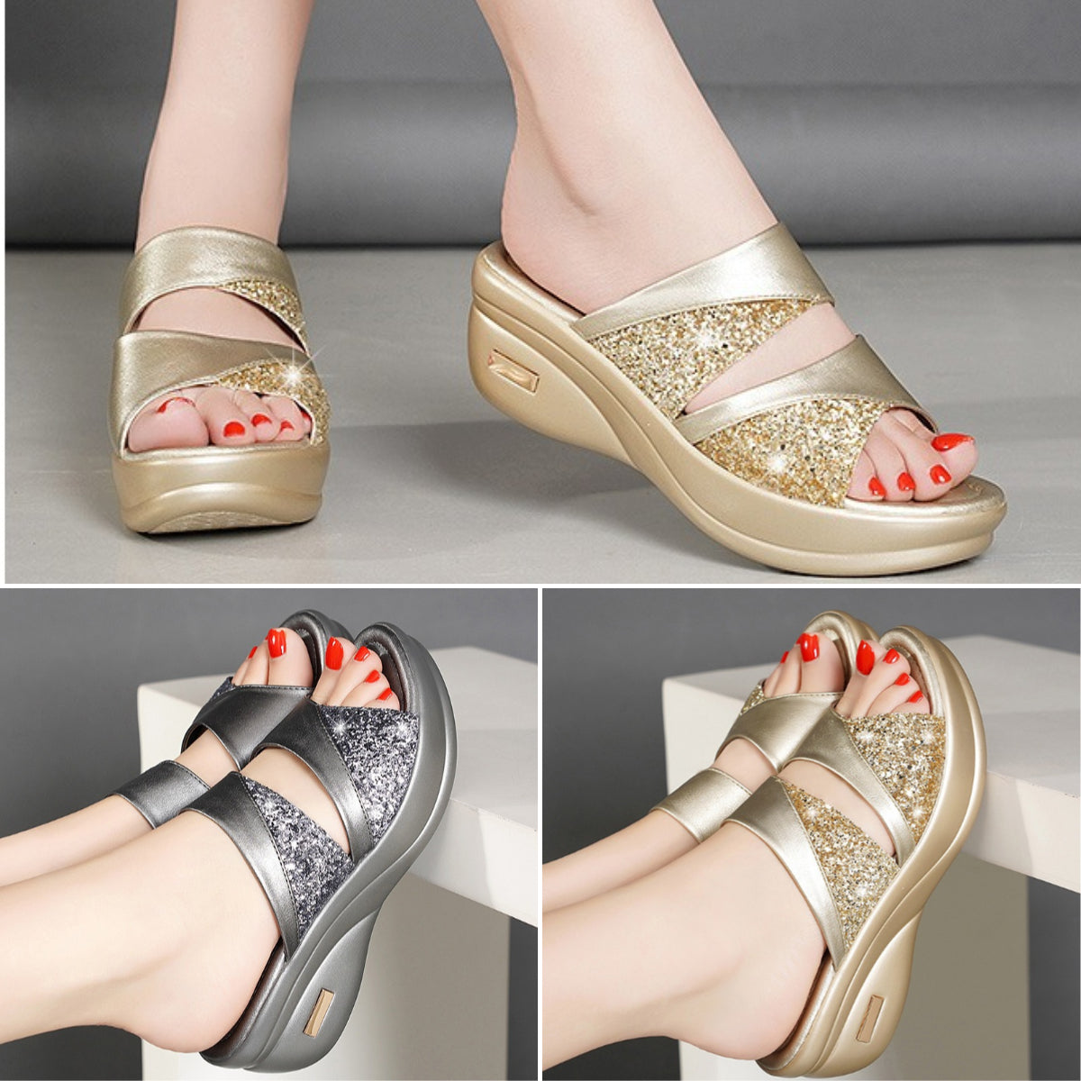 🔥🔥【Înălțimea tocului: 5 cm】👏【35-43】👡Nowe, wygodne letnie sandały na grubej podeszwie