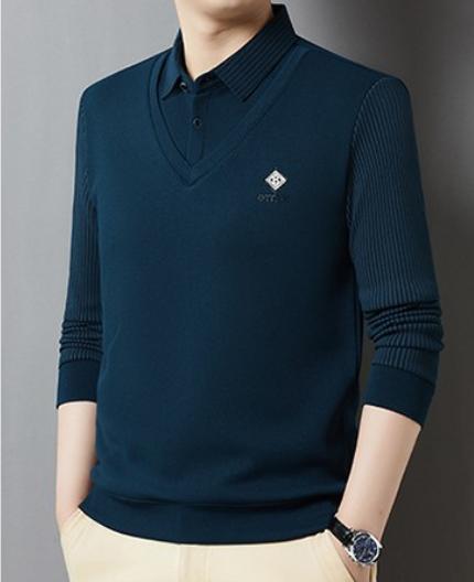 🔥【M-4XL】👔 Ανδρικό premium κασμιρένιο ζεστό σετ μπλούζας με μακριά μανίκια
