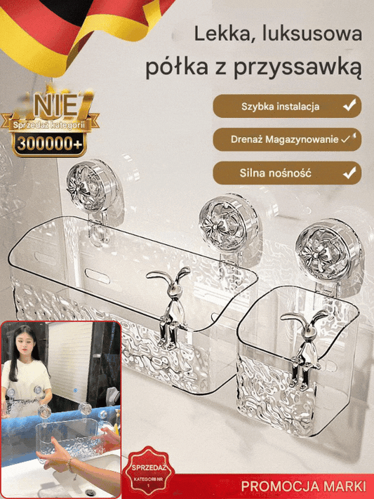 👍【Zestaw 2-częściowy】🗳️ Uchwyt do przechowywania przyssawek łazienkowych, schowek montowany na ścianie (oba wyposażone w haczyki)