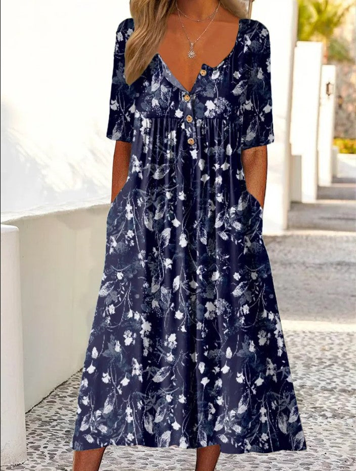 🎀【Posebna ponudba】【S-5XL】👗Elegantna midi obleka – združuje stil in udobje, primerna za vse priložnosti