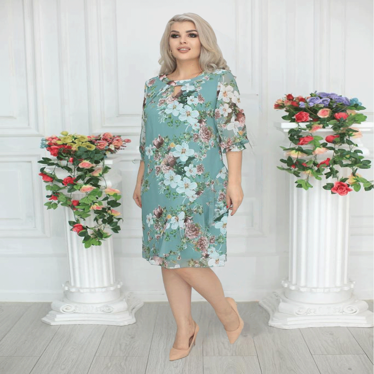 【S-5XL】💥Nowa sukienka z szyfonu z nadrukiem