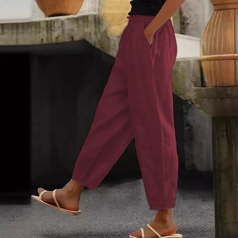 😍💕 Γυναικείο Casual Παντελόνι από Βαμβάκι και Λινό (40–120 κιλά) ✅️ Αντικαταβολή