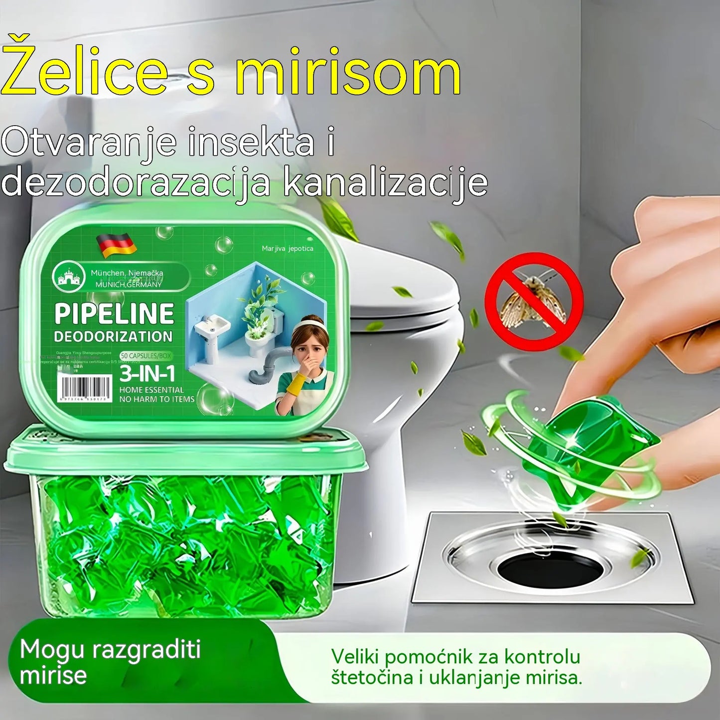 3 škatle (150 kapsul) za samo 24€ – 🔥🎉 Razprodano! 30.000 ljudi je že kupilo 🎉. Bioencimske kapsule za odstranjevanje vonjav iz kanalizacije.