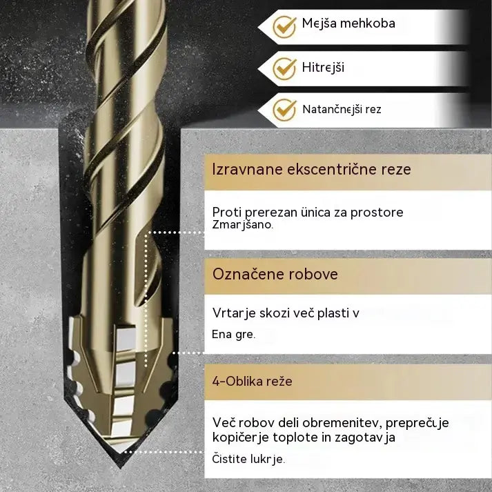 🛠🛠【6-delni komplet, 26 evrov】【4+5+6+8+10+12 mm】Komplet težkih 6-režnih svedrov
