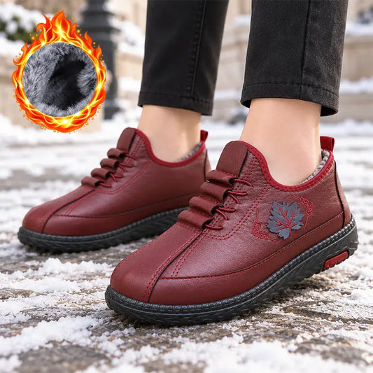 【35 – 41】Topli čevlji z vzorcem javorjevega lista! Poskrbite, da bo vašim stopalom toplo tudi pozimi! ❄️🍁✨
