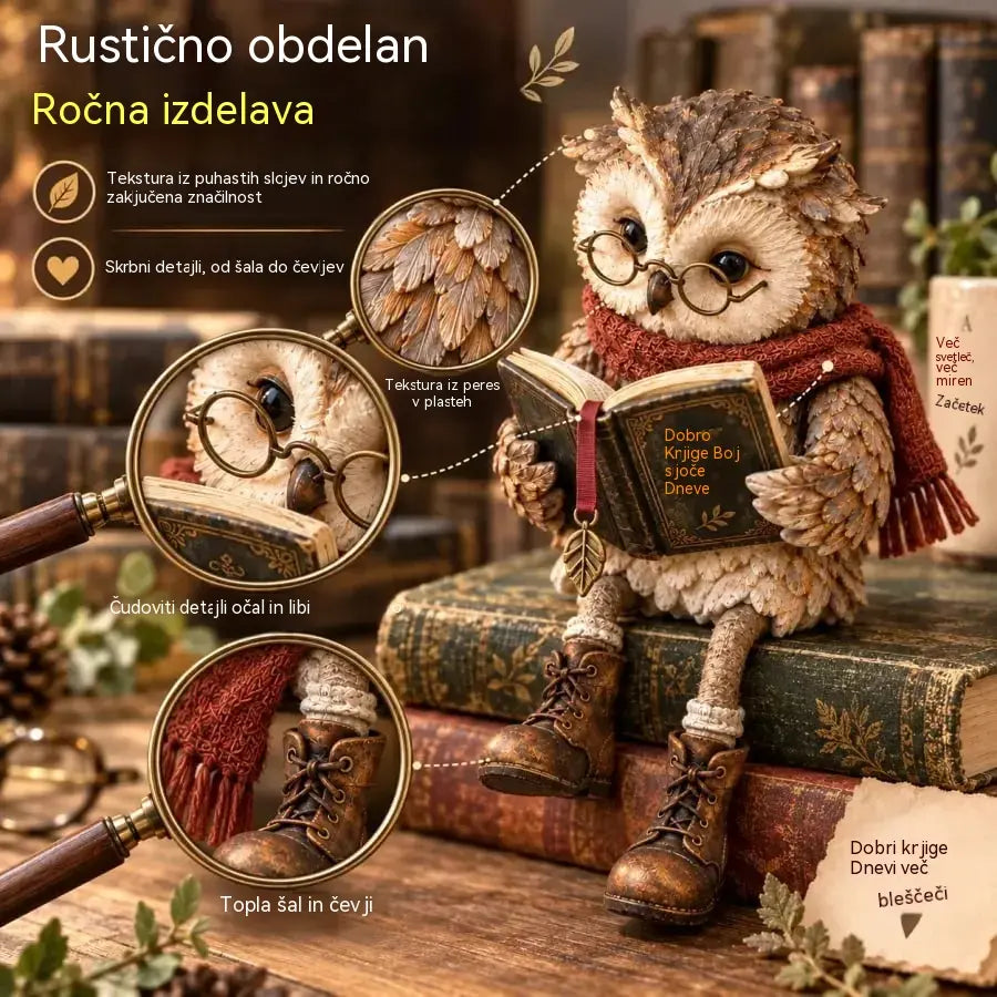 💥 Časovno omejena ponudba! 🦉 Čudovita figurica bralne sove