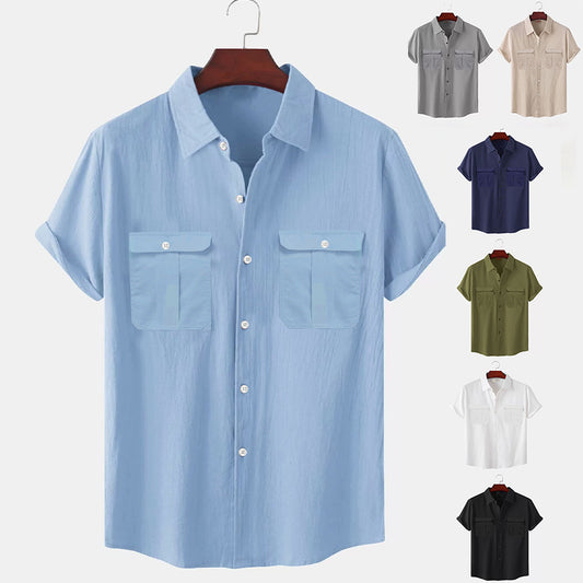 🏖️🔥[M-5XL] Nowa letnia męska prosta lniana koszula - przyjazna dla skóry i miękka