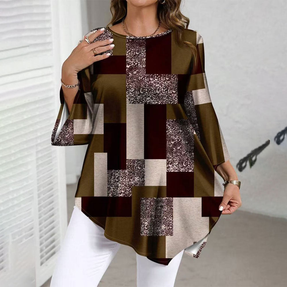 【XL-5XL】 Γυναικείο Casual Πουκάμισο Plus Size με Χαλαρή Εφαρμογή για Άνοιξη/Καλοκαίρι, Ακανόνιστο Στρίψιμο