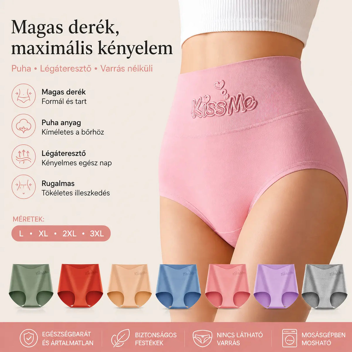 💖Utolsó nap 50% kedvezmény - 【6 darabos készlet】Magas derekú fenékemelő kiváló minőségű pamutból✨️ (45-105 kg)
