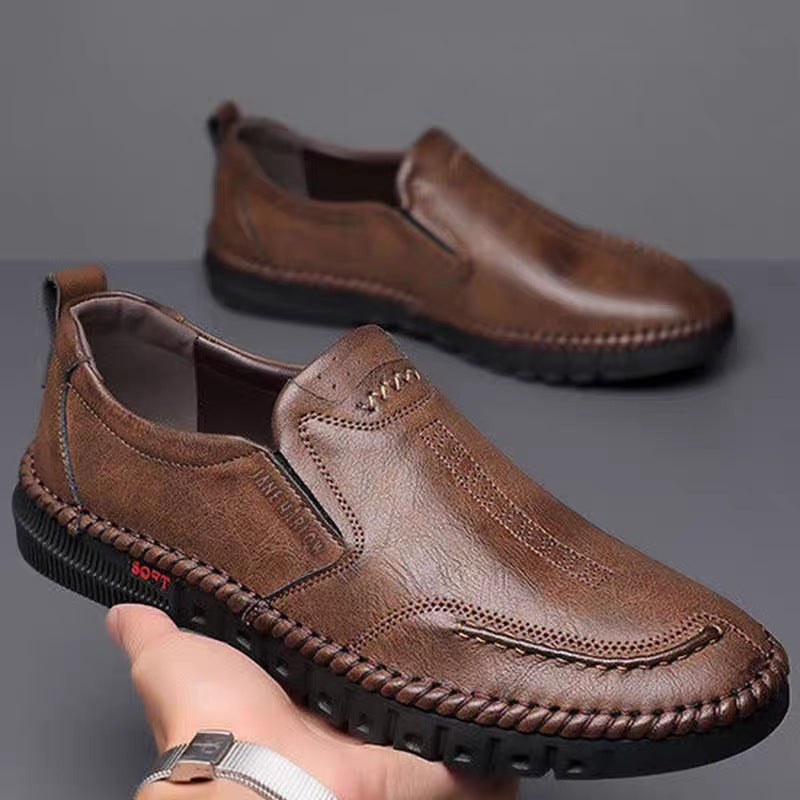🏆👞【Μεγέθη 39-44】Νέα ανδρικά casual δερμάτινα παπούτσια, με μαλακή σόλα, αντιολισθητικά και αναπνεύσιμα