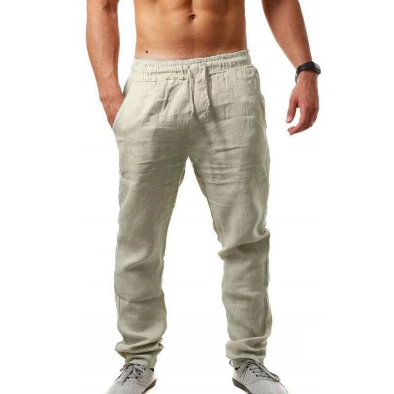 😍👖【S-4XL】💥2025 nowe letnie męskie spodnie sportowe casualowe duży rozmiar, szeroka wersja oddychającego materiału bawełnianego i lnianego