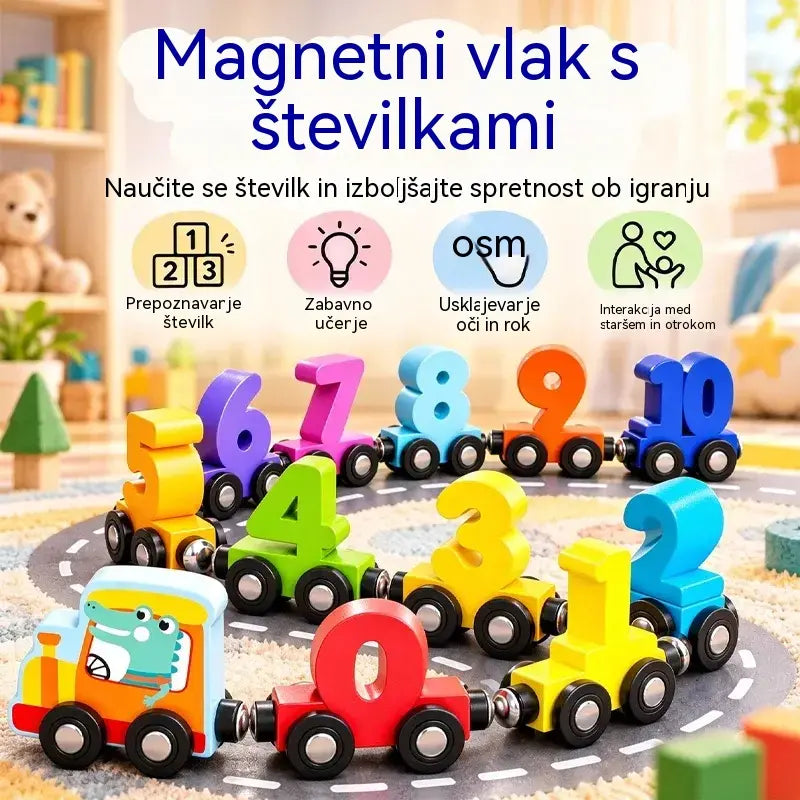 🔥Kupite enega, dobite enega brezplačno🔥🚂 Otroški magnetni vlak s številkami | Izobraževalna in zabavna gradbena igrača